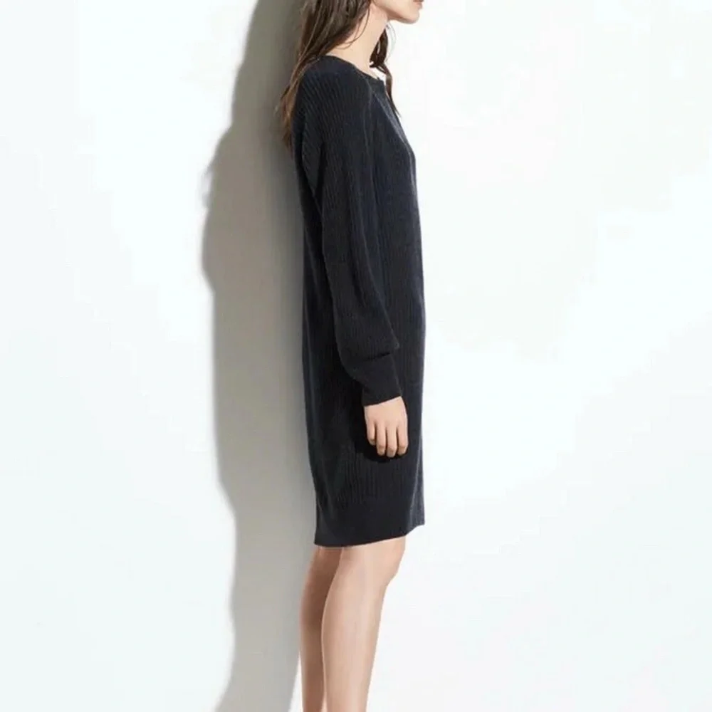 Vince Ribbed Wool Cashmere‎ Long Sleeve Dress Size Small